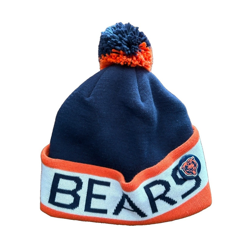 Chicago Bears Hat Cap Mens  One Size Mitchell Ness Beanie Toboggan Winter Hat